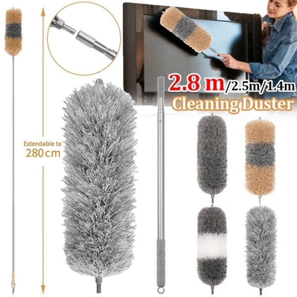 Extendable Microfiber Duster with Telescopic Pole | Bendable Cleaning Duster
