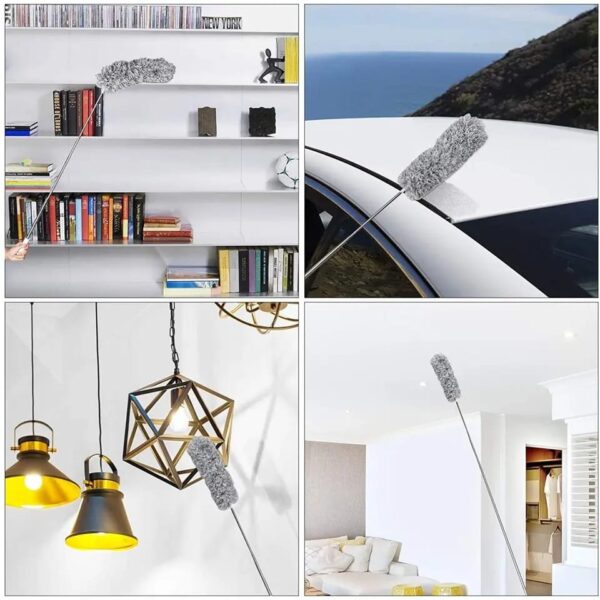 Extendable Microfiber Duster with Telescopic Pole | Bendable Cleaning Duster