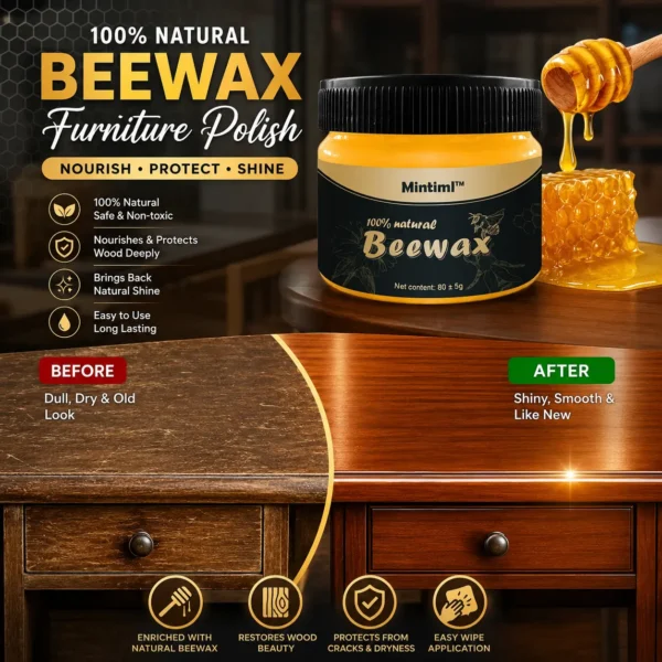 Beeswax Wood Polish – Furniture Restorer & Protector | Buy 1 Get 1 FREE
