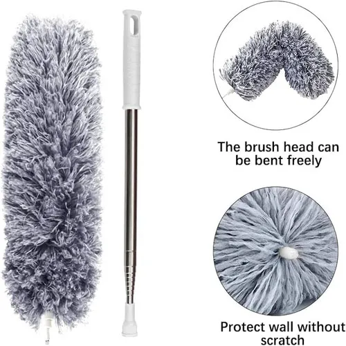 Extendable Microfiber Duster with Telescopic Pole | Bendable Cleaning Duster