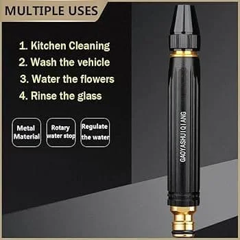 High Pressure Adjustable Hose Nozzle | Water Spray Gun for Car Wash & Garden
